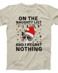 Naughty List Grumpy Cat Christmas T-Shirt | Funny Holiday Tee