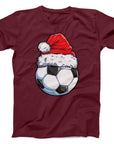 Christmas Football T-Shirt | Festive Santa Hat Design