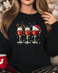 Festive Wine Glass Christmas Jumper | Holiday Party Sweatshirt
