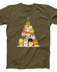 Stacked Cats Christmas Tree T-Shirt | Cute Festive Cat Tee