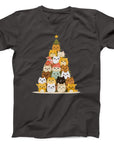 Stacked Cats Christmas Tree T-Shirt | Cute Festive Cat Tee