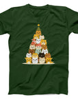Stacked Cats Christmas Tree T-Shirt | Cute Festive Cat Tee