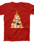 Stacked Cats Christmas Tree T-Shirt | Cute Festive Cat Tee
