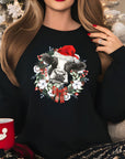 Christmas Cow Jumper | Festive Wreath and Santa Hat Design