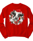 Christmas Cow Jumper | Festive Wreath and Santa Hat Design