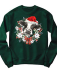 Christmas Cow Jumper | Festive Wreath and Santa Hat Design
