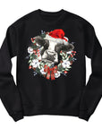 Christmas Cow Jumper | Festive Wreath and Santa Hat Design