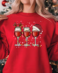 Festive Wine Glass Christmas Jumper | Holiday Party Sweatshirt