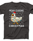 Merry Clucking Christmas T-Shirt | Funny Holiday Chicken Design Tee