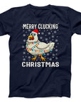 Merry Clucking Christmas T-Shirt | Funny Holiday Chicken Design Tee