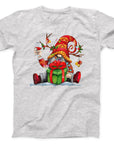 Festive Gnome with Gift T-Shirt | Funny Christmas Gnome Design Tee