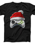 Christmas Gamer T-Shirt | Santa Hat Video Game Controller Tee