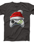 Christmas Gamer T-Shirt | Santa Hat Video Game Controller Tee