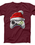 Christmas Gamer T-Shirt | Santa Hat Video Game Controller Tee