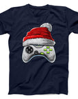 Christmas Gamer T-Shirt | Santa Hat Video Game Controller Tee