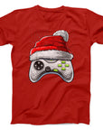 Christmas Gamer T-Shirt | Santa Hat Video Game Controller Tee