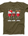Wine Glasses Christmas T-Shirt | Funny Festive Holiday Tee