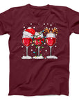 Wine Glasses Christmas T-Shirt | Funny Festive Holiday Tee