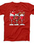 Wine Glasses Christmas T-Shirt | Funny Festive Holiday Tee