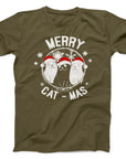 Merry Cat-mas Christmas T-Shirt | Cute Festive Cat Tee