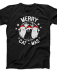 Merry Cat-mas Christmas T-Shirt | Cute Festive Cat Tee