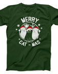 Merry Cat-mas Christmas T-Shirt | Cute Festive Cat Tee