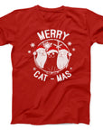 Merry Cat-mas Christmas T-Shirt | Cute Festive Cat Tee