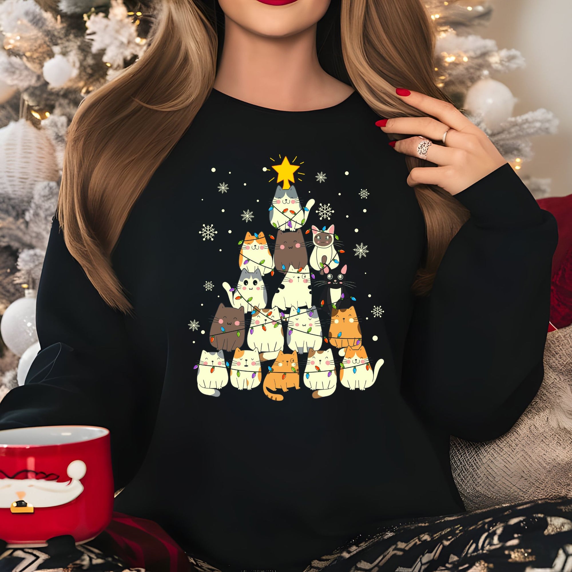 Cat Christmas Tree Jumper | Fun Holiday Cats Design