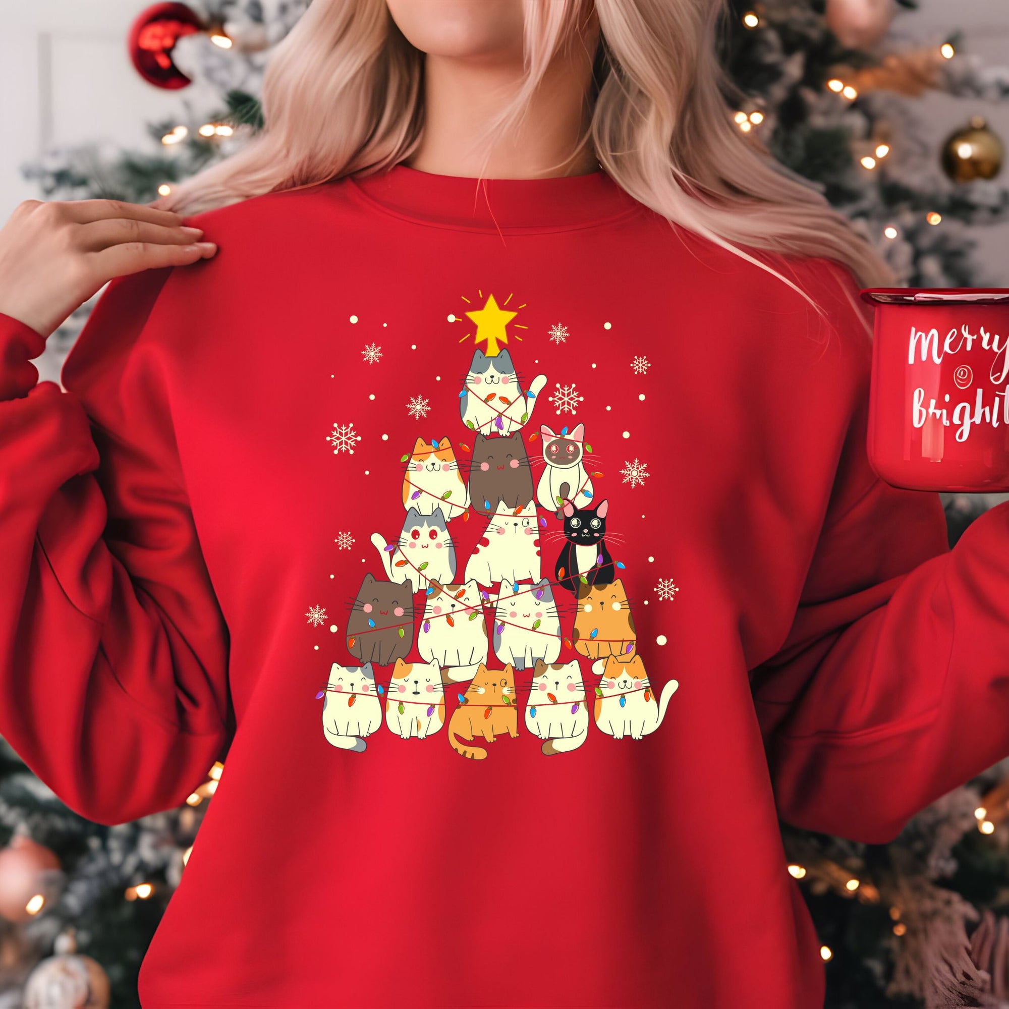 Cat Christmas Tree Jumper | Fun Holiday Cats Design