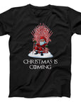 Christmas is Coming T-Shirt | Santa Candy Cane Throne Design