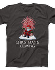 Christmas is Coming T-Shirt | Santa Candy Cane Throne Design