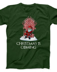 Christmas is Coming T-Shirt | Santa Candy Cane Throne Design