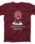 Christmas is Coming T-Shirt | Santa Candy Cane Throne Design