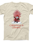 Christmas is Coming T-Shirt | Santa Candy Cane Throne Design