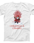 Christmas is Coming T-Shirt | Santa Candy Cane Throne Design