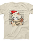 Christmas Tree Killer Cat T-Shirt | Funny Cat Mugshot Holiday Tee
