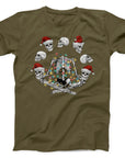 Skeleton Christmas T-Shirt | Festive Skull and Lights Holiday Tee