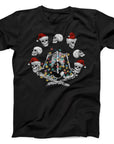Skeleton Christmas T-Shirt | Festive Skull and Lights Holiday Tee
