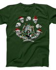 Skeleton Christmas T-Shirt | Festive Skull and Lights Holiday Tee