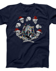 Skeleton Christmas T-Shirt | Festive Skull and Lights Holiday Tee