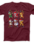Dabbing Christmas Characters T-Shirt | Fun Festive Dab Dance Tee