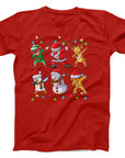 Dabbing Christmas Characters T-Shirt | Fun Festive Dab Dance Tee