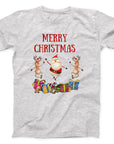 Dancing Santa and Reindeer Christmas T-Shirt | Festive Holiday Tee