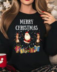 Merry Christmas Jumper | Santa and Reindeer Festive Design