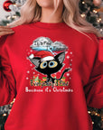 "Everything is Fine" Christmas Cat Jumper | Humorous Holiday Design