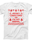 Merry Christmas Ya Filthy Animal T-Shirt | Funny Festive Slogan Tee