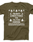 Merry Christmas Ya Filthy Animal T-Shirt | Funny Festive Slogan Tee