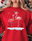 Festive Flamingos Christmas Jumper | Holiday Lights Design