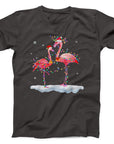 Flamingo Christmas Lights T-Shirt | Festive Holiday Pink Flamingo Tee