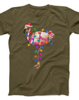 Christmas Flamingo T-Shirt | Festive Flamingo Wrapped in Lights Tee